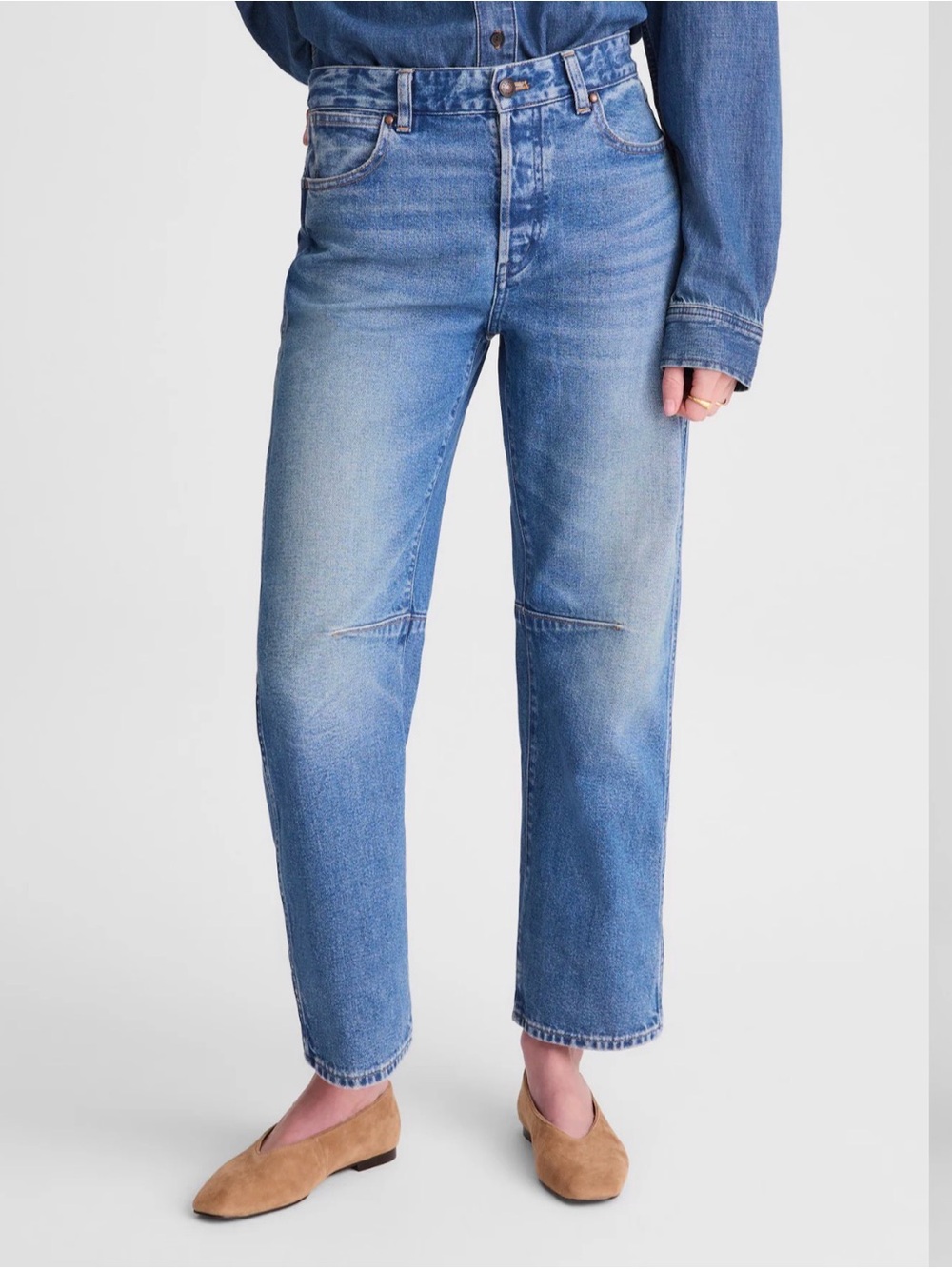 Madewell Darted Barrel-Leg Jean, 29, retro bright wash, NWOT